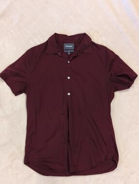 Bonobos Men’s Short Sleeve Button-Down Shirt — Burgundy